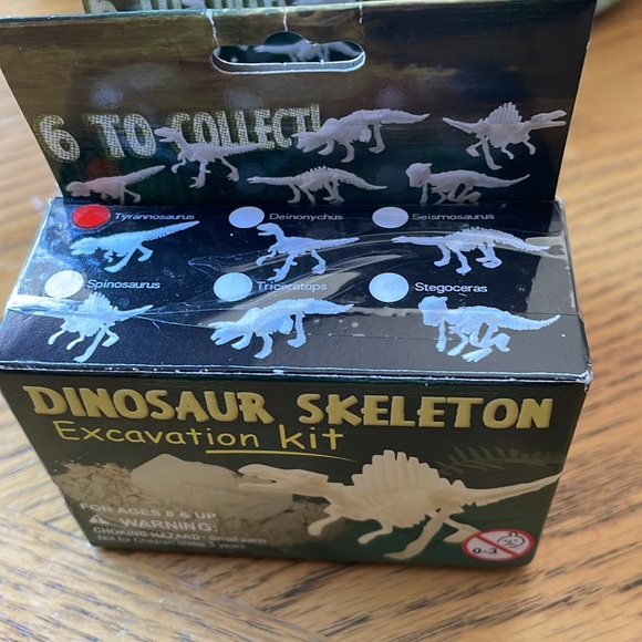 IKEA Soft Plush Stegosaurus Dinosaur 20" & 2 Dinosaur Skeleton Excavation Kits - Picture 9 of 11